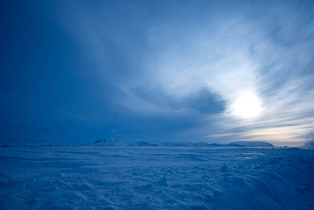 The typical winter landscape of Iceland
