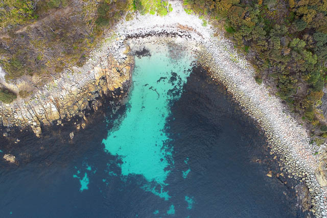 Beach aerial photo with DJI Phantom 4 drone in Tasmania