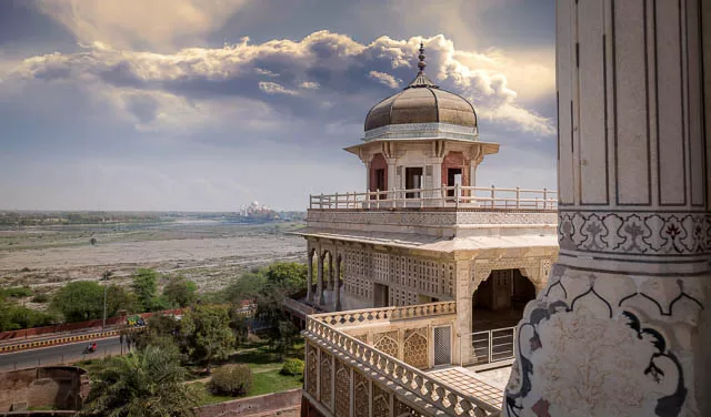 Taj Mahal as seen from Agra fort
