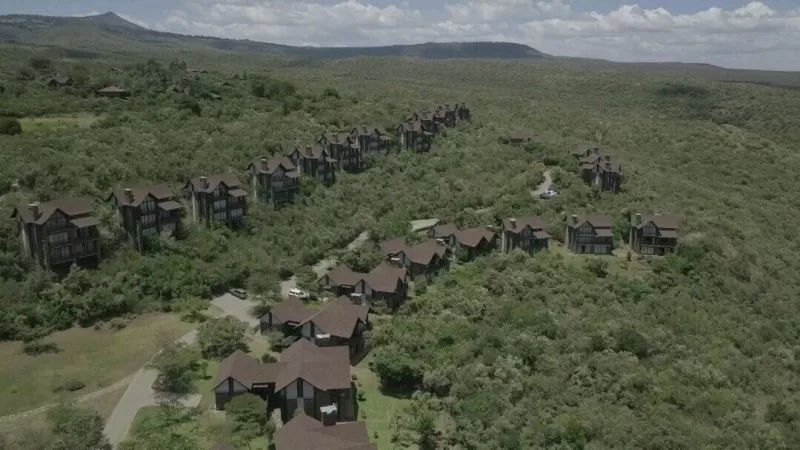 The Great Rift Valley lodges as seen from above