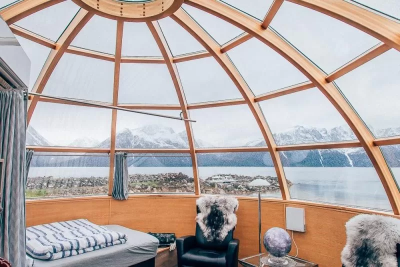 Inside a glass igloo of Lyngen North