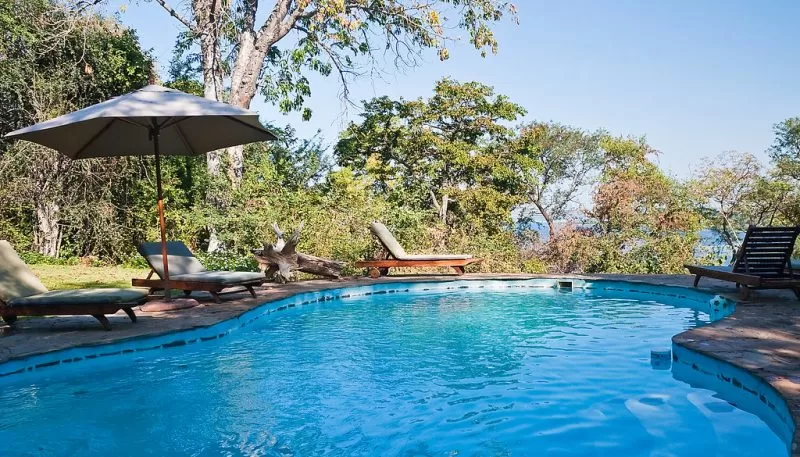 The pool area of Muchenje Safari Lodge