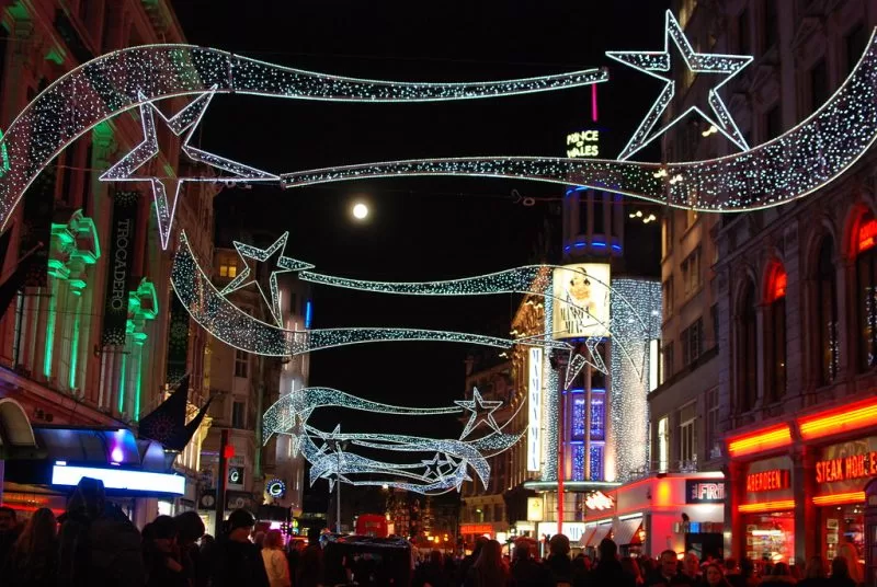 Christmas decorations at Oxford Street