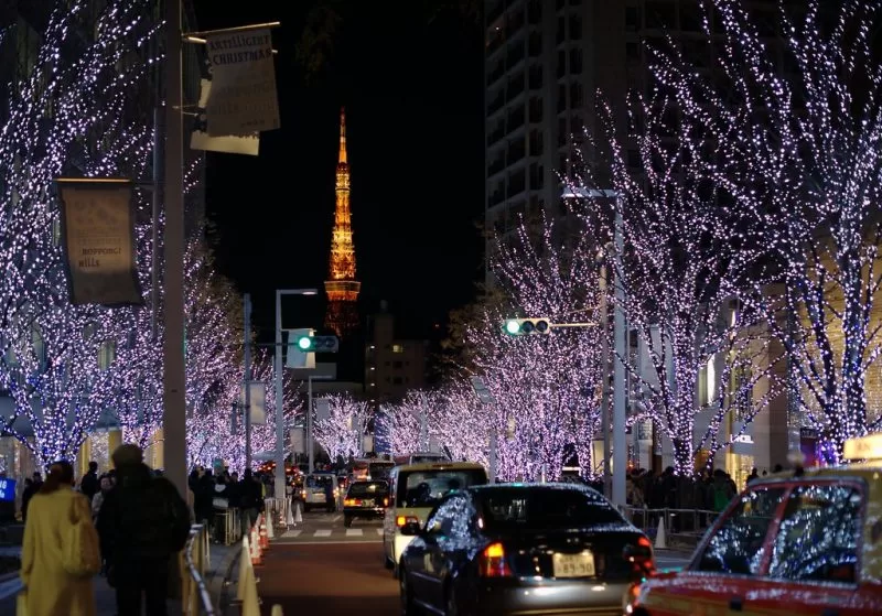 The beautiful Christmas lights in Tokyo