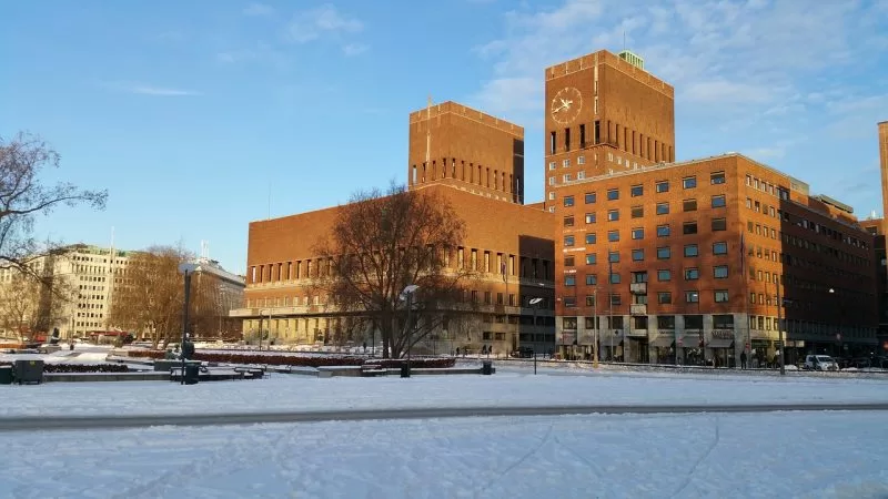 Oslo's City Hall in the winter