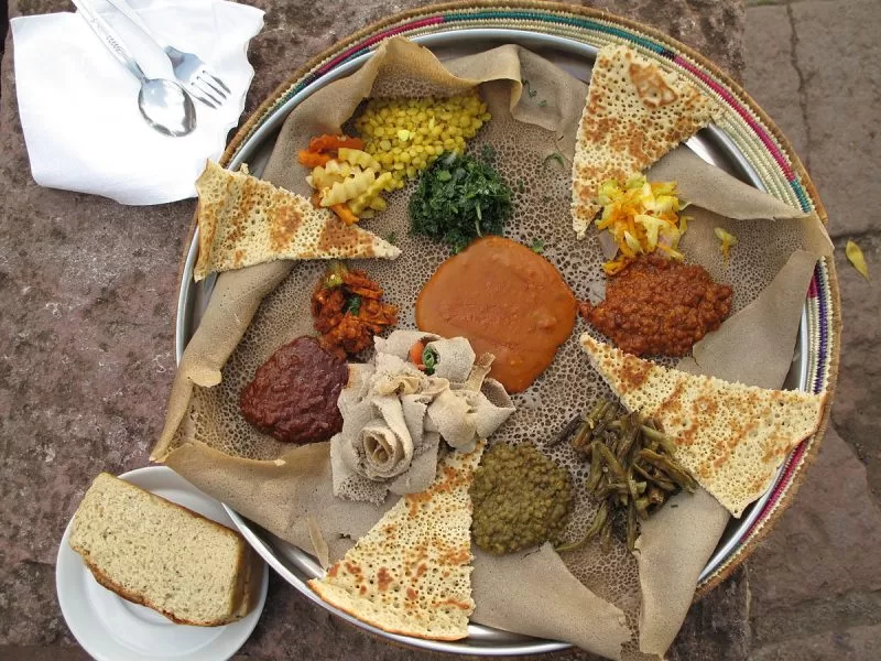 Authentic Injera or Ethiopian flatbread
