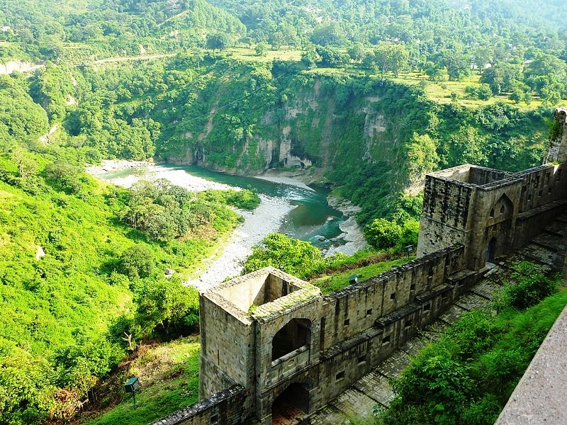 An aerial view of Kangra Fort in Himachal Pradesh 