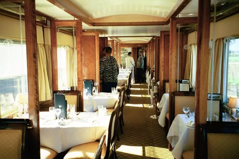 The interior of The Blue Train