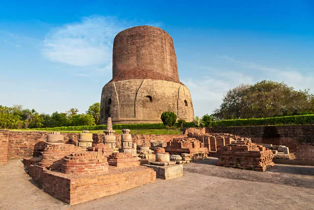 Dhamekh Stupa and ruins in Sarnath, Varanasi