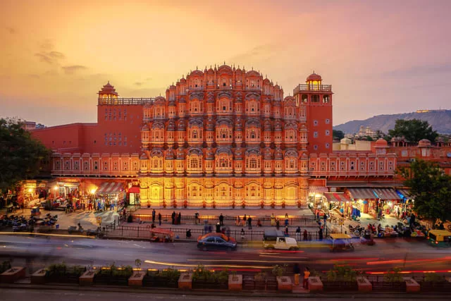 Sunset at Hawa Mahal, Palace of Winds, Jaipur, Rajasthan