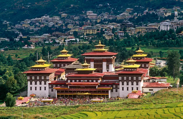 tashichhoe dzong in thimphu, bhutan