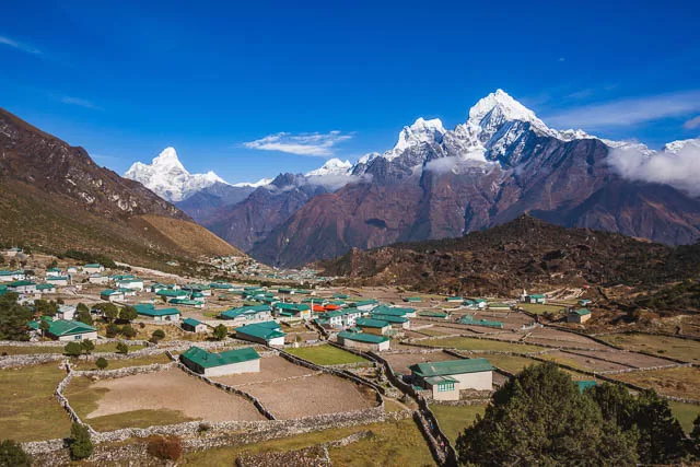 landscape of khunde village, nepal