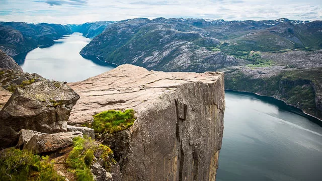 view from preikestolen or pulpit rock in rogaland, norway