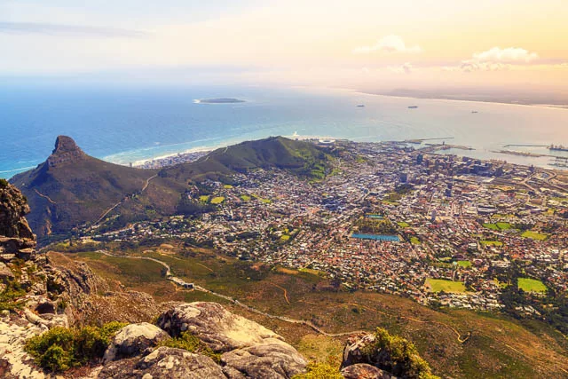 capetown views from tabletop mountain, south africa