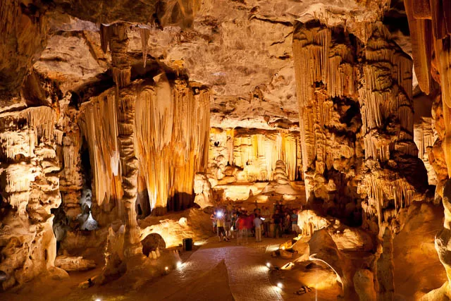 group of tourists visiting cango caves, oudtshoorn, western cape, south africa