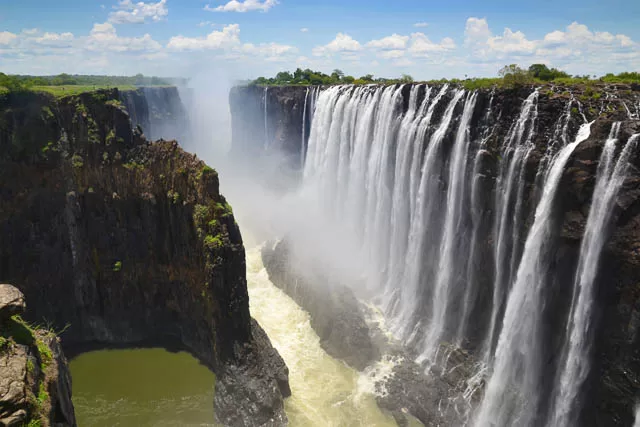 scenic view of victoria falls on zambezi river, south africa