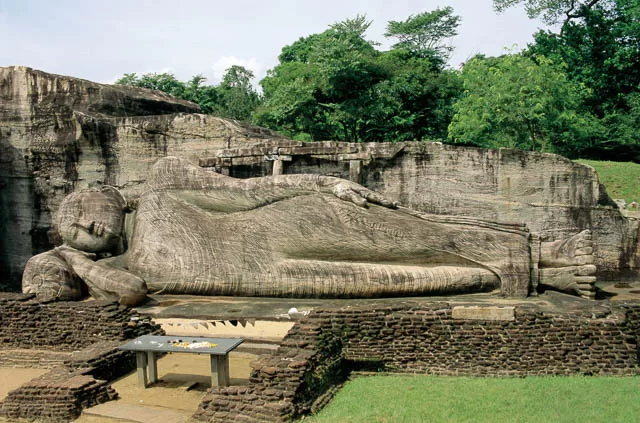 buddhist statue in gal vihara, a rock temple in polonnaruwa, sri lanka