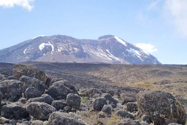 views of mount kilimanjaro while climbing via the lemosho route, tanzania