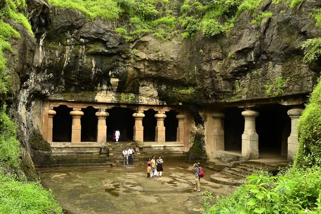elephanta caves in elephanta island in navi mumbai, maharashtra