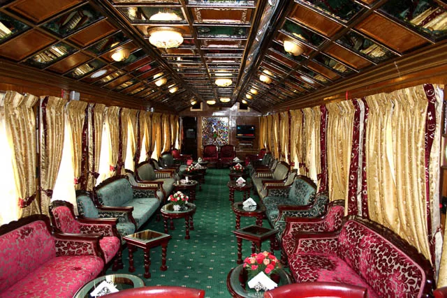 interior of palace on wheels luxury train