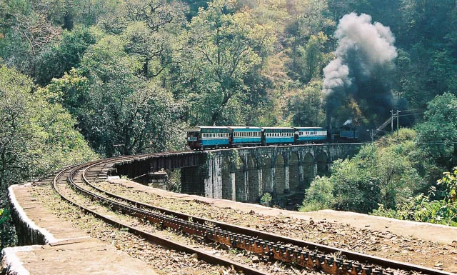 toy train emitting smoke amidst the jungles of ooty, tamil nadu