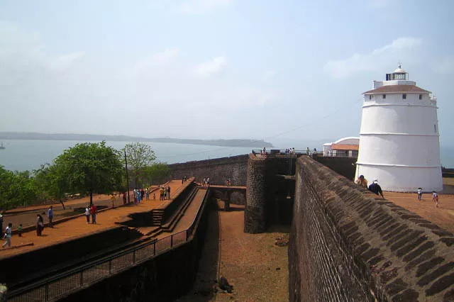 aguda fort overlooking the arabian sea in candolim, goa