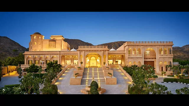 entrance to taj gateway pratap mahal hotel in ajmer, rajasthan