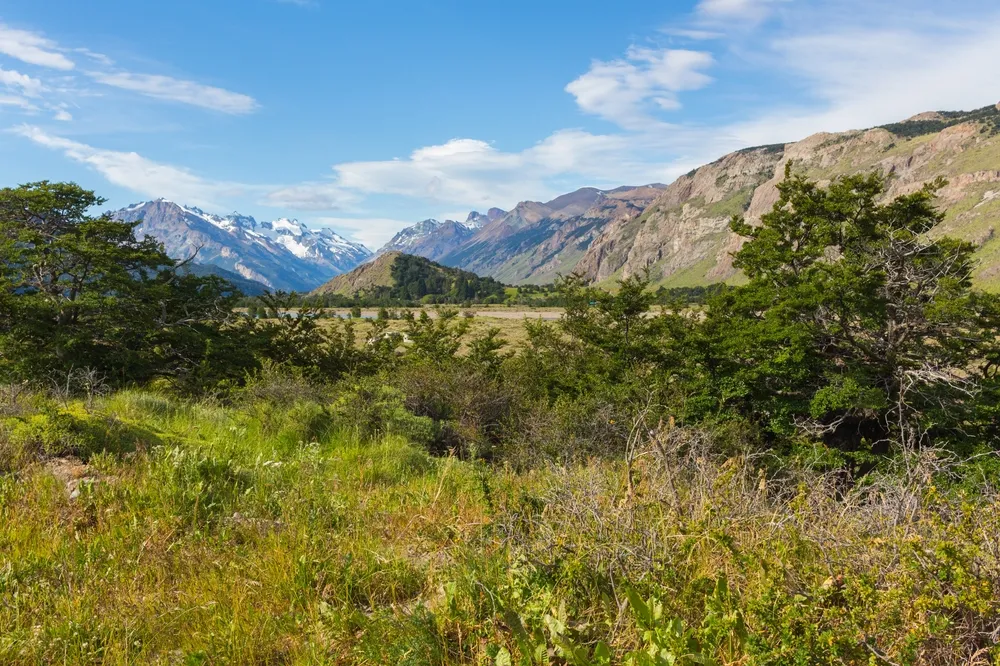 The Fitz Roy spires above El Chaltén.