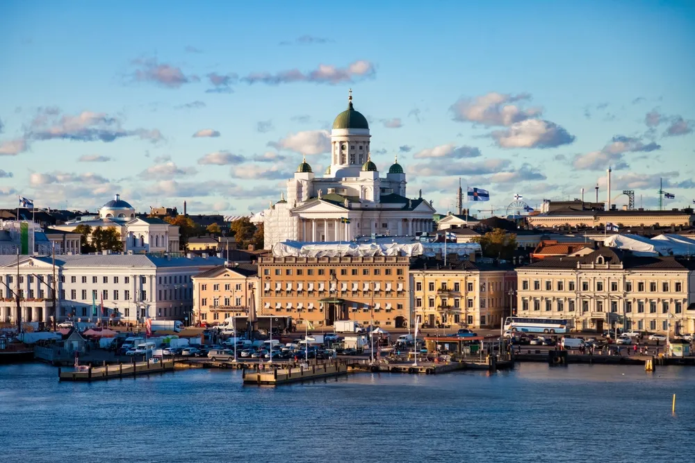 The cathedral and Senate Square in Helsinki.