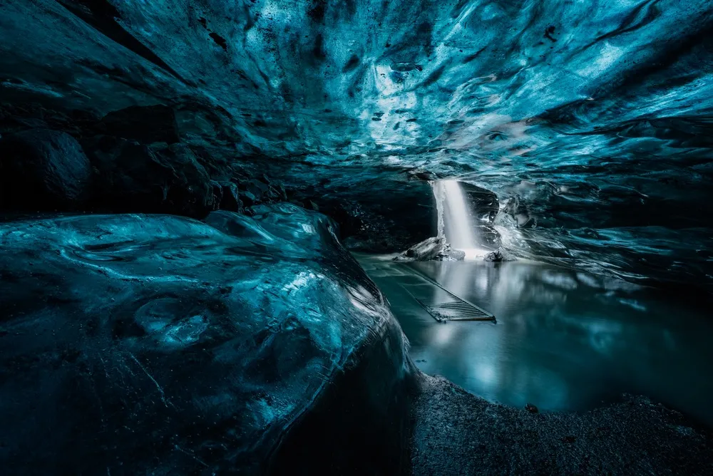 Blue ice cave