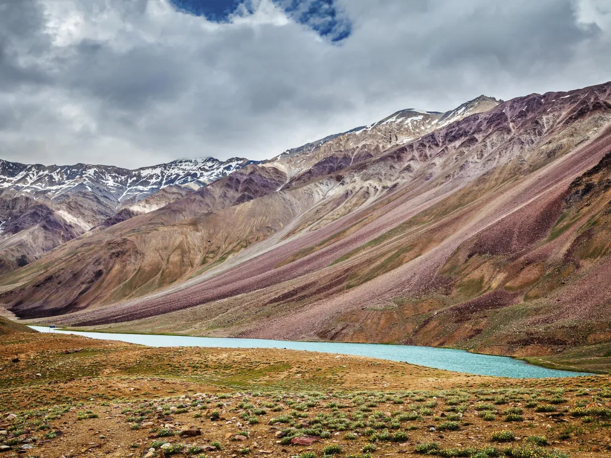 Key Monastery stacked on its ridge above the Spiti river.
