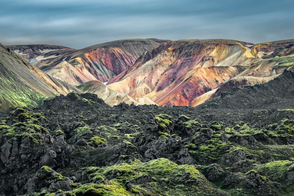 Rhyolite mountains at Landmannalaugar in the Highlands.