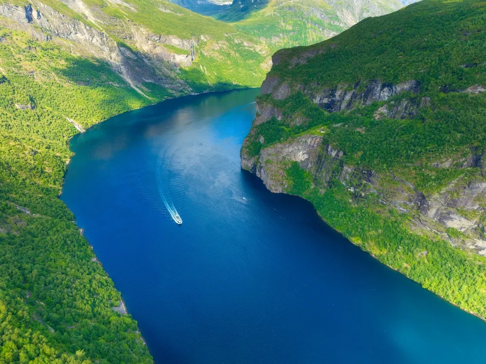 A cruise beneath the cliffs of the Nærøyfjord.