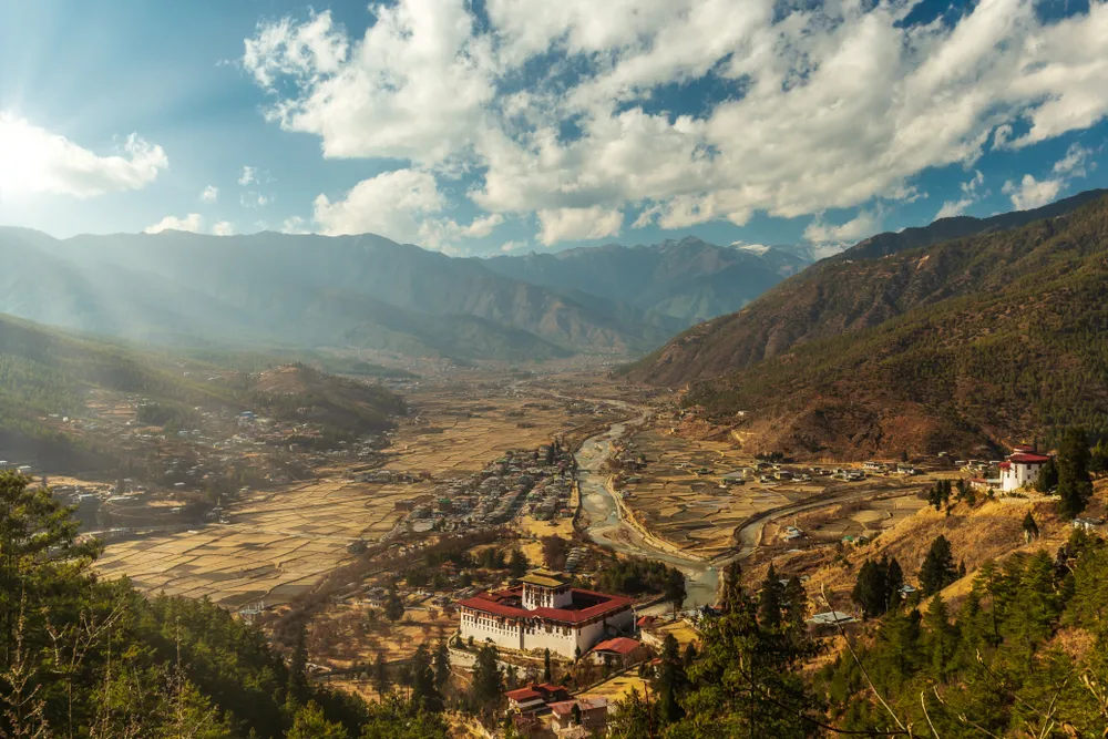 The Tiger's Nest monastery on its cliff above the Paro valley.