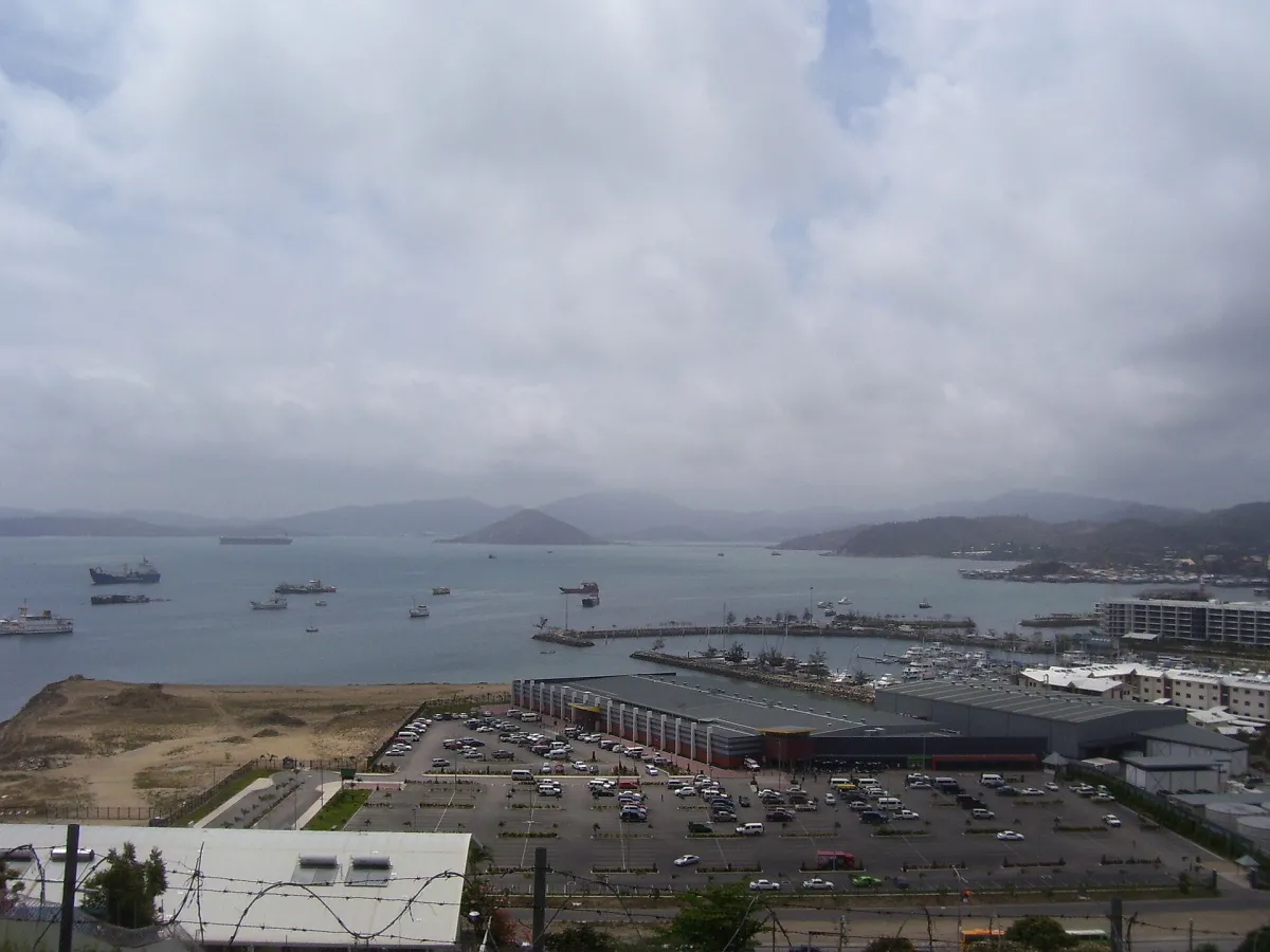 Savannah and forest hills at Varirata, behind Port Moresby.