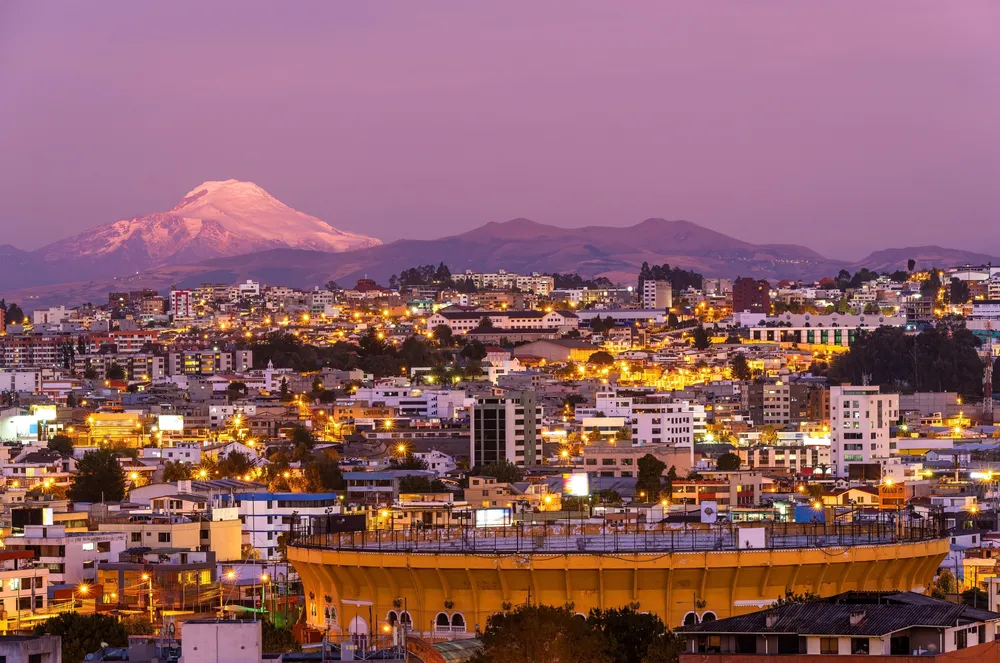 The colonial old town of Quito.