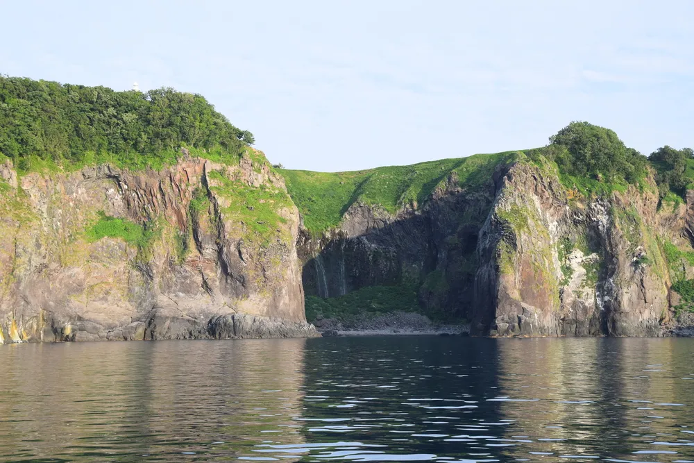 The wild Shiretoko peninsula coast.